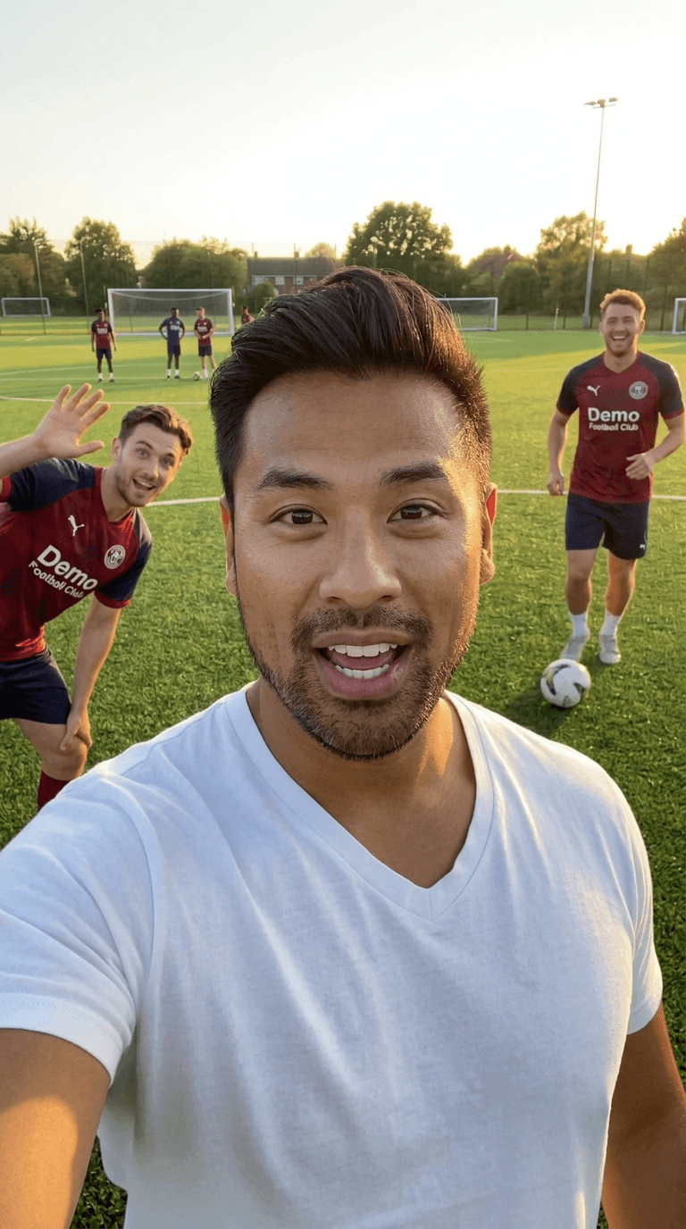Generated moment — training-ground selfie
